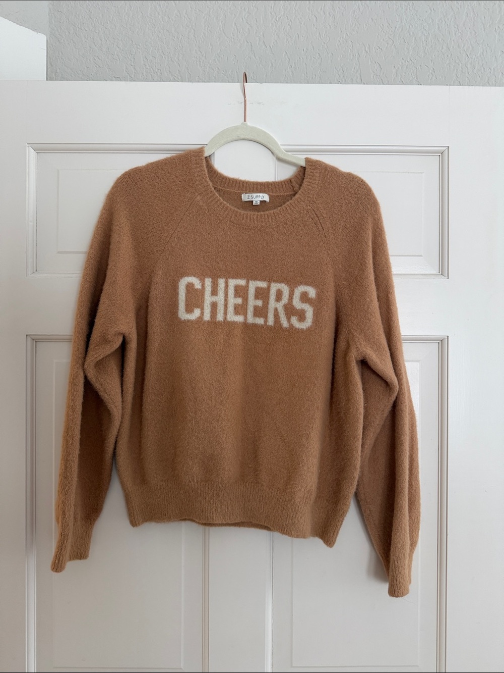 Z Supply 'Cheers' Cozy Crewneck Sweater in Camel